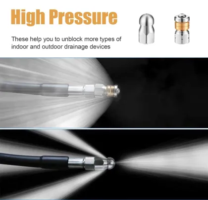 Pressure Washer Sewer Jetter Nozzle with Stainless Steel