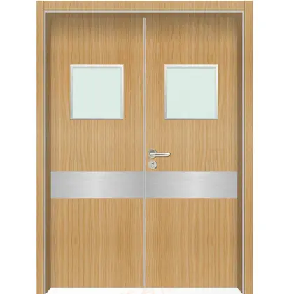 Hospital double wooden ancient doors wood door