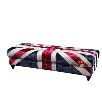 Velvet Fabric Tufted Ottoman Button Design for Living Room Chair
