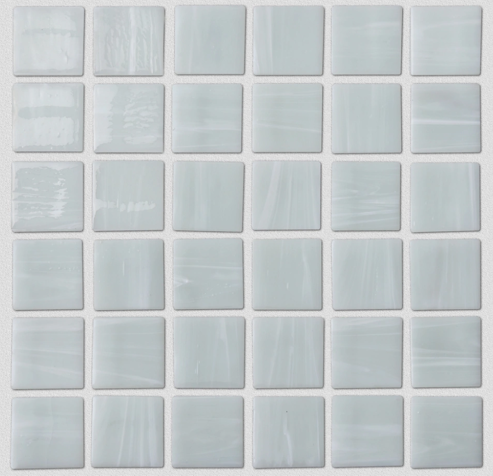 White Square Glass Mosaic Tile