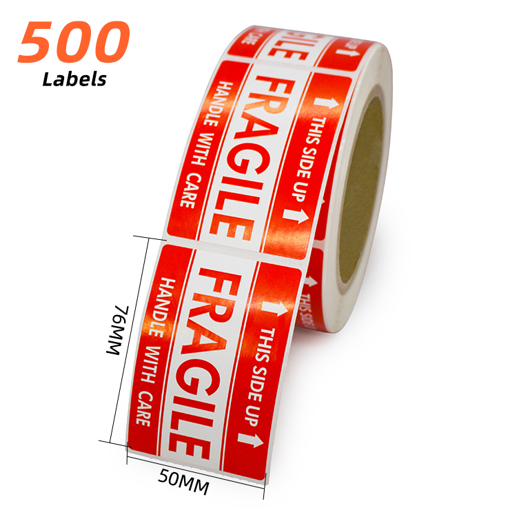 Custom Preprint Fragile Warning Handling Sticker Labels Roll