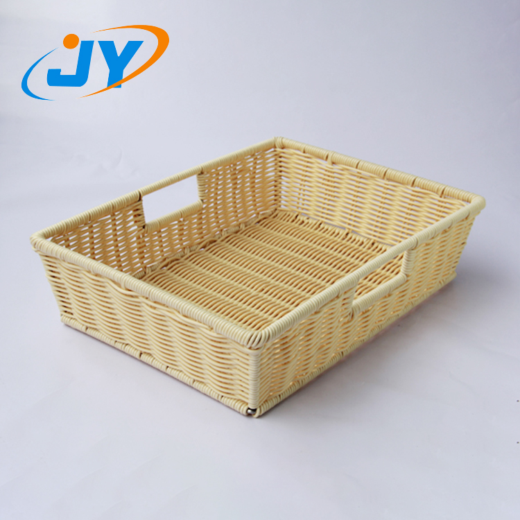 Washabale rectangular Plastic Rattan bread basket