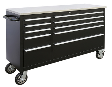 Safewell 56Inch 10 Drawer Black Powder Coated Cabinet