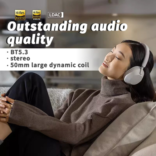 Headphone suara stereo di atas headset telinga dengan mikrofon