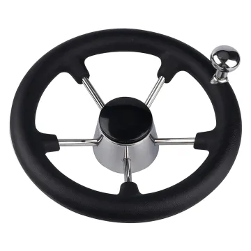 5 Spoke Destroyer Control Sailboat Boat Marine 1/2'' Boat 316 Stainless Steel Steering Wheel With Knob