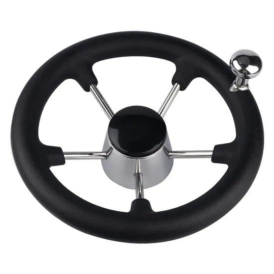 5 Spoke Destroyer Control Sailboat Boat Marine 1/2'' Boat 316 Stainless Steel Steering Wheel With Knob