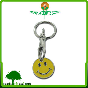 custom cheap metal trolley coin keychain