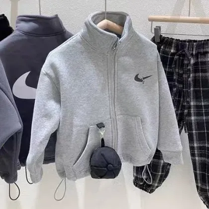 Children plus cashmere winter jacket for boys zipper new baby boys' jackets & coats