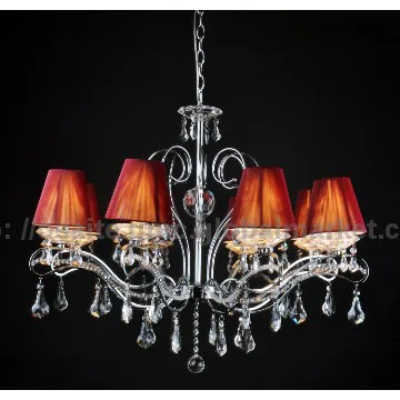 Designer red string shade modern nautical chandelier