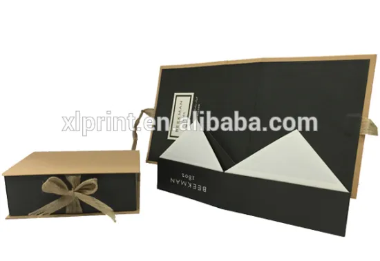 unique printed kraft cardboard packaging gift box with nylon closure
