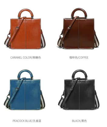 Genuine Cow Leather Vintage Bucket Shoulder Bag