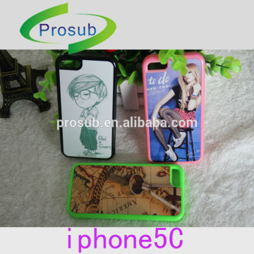 sublimation heat transfer PC+TPU material blank phone case for IP5C
