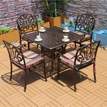 Outdoor Polyester Garden Furniture: Balcony & Park Sets - Cast Aluminum Tables and Chairs