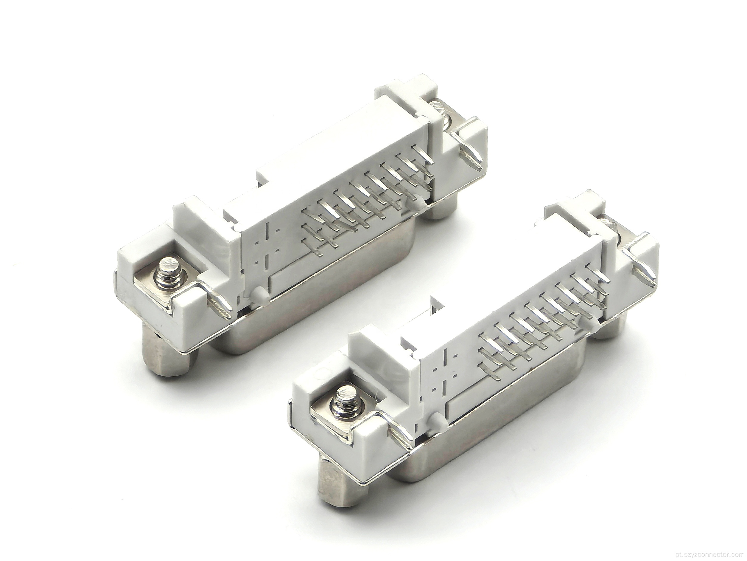 Conector DVI Ângulo Reto DIP Fêmea Branco 29P