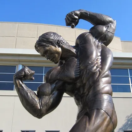 Life size nude muscle bonny man sculpture bronze bodybuilding statue