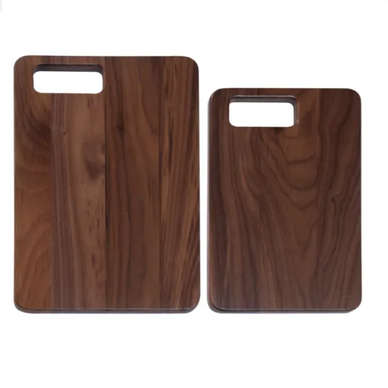 Rectangle walnut wood chopping board with portable hole