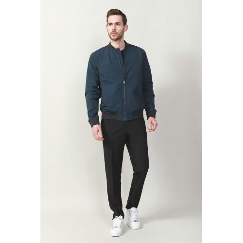 Zip en coton pour hommes à travers le brise-vent