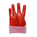 Red cotton. smooth finish gloves.27cm