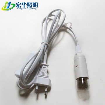 High-Quality AC Cable Plug E14 Salt Power Lamp Cord with Switch