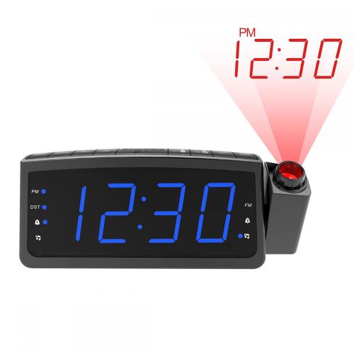 Projektions-Radiowecker-Lautsprecher Creative Digital Clock LED-Anzeige mit zwei USB-Weckern