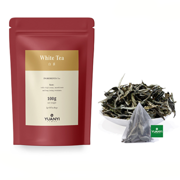 Private Label Customized 2G White Tea Pyramid Teebeutel für Hotels und Konferenzen