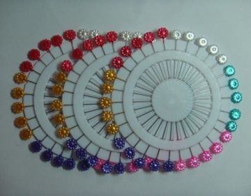 Bright Color Florist Pin Plastic Cinquefoil Head Pin With Pin Metal Stems