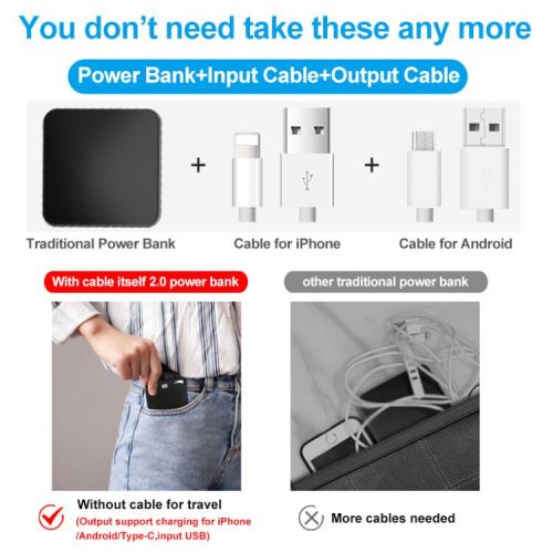 10000mAh portable wireless mini power bank