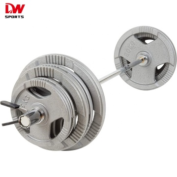 DW SPORTS Fitness 5ft Barbell Weight Lifting Set with 100kg Tri Grip Plates