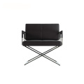 Modernes Edelstahl Leder Easy Lounge Stuhl