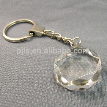 octagonal shape crystal keychain without led light