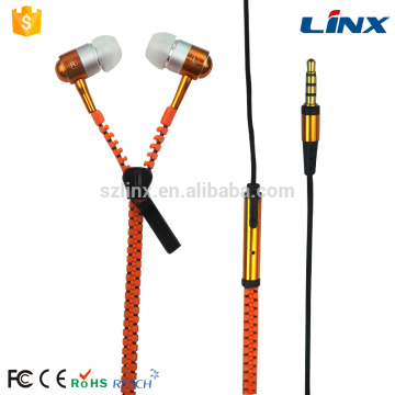 Zipper earphones MP3 MP4 music headsets