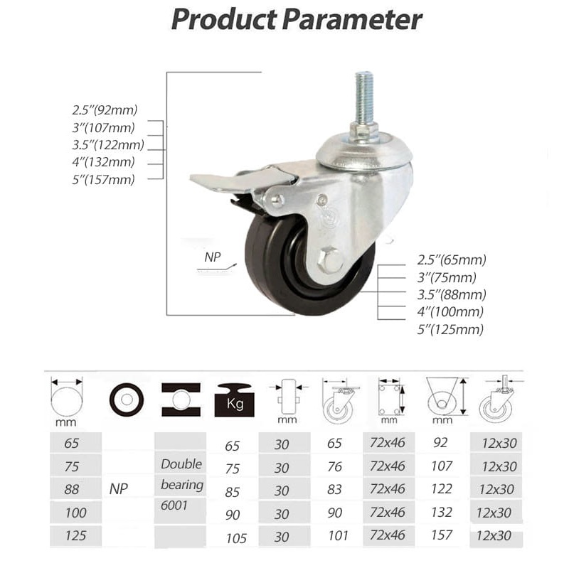 Antistatic rubber caster