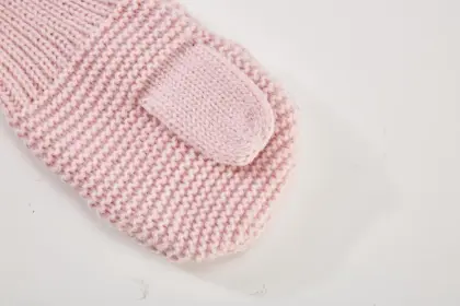 Girl's Knitted Rib Opening Bowknot Mitten Gloves