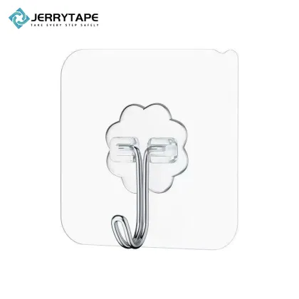 Transparent Self-Adhesive Hooks for Wall Storage