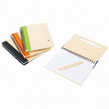 Recycle Notebooks with Sheet Paper Pen, Customized Logo Printings are Accepted