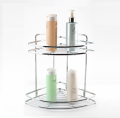 Metal Wire 2 Tier Storage Rack Corner Shelf