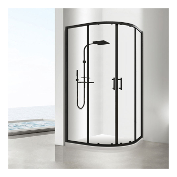 Corner Sliding Shower Cabin with Aluminum Frame and Tempered Glass