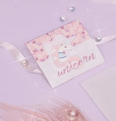 Fancy unicorn greeting cards