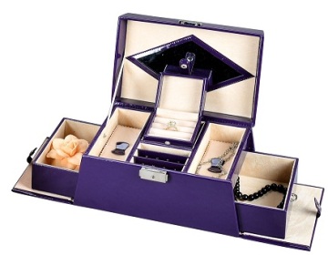 High-taste purple leather jewelry box