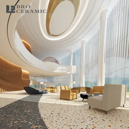 Custom Polished Grey Terrazzo Flooring Tiles