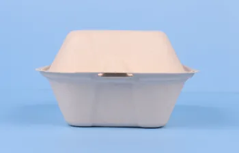 Biodegradable 4 inch Burger box made from sugarcane bagasse pulp