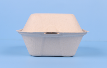 Caja de hamburguesas biodegradable de 4 pulgadas hecha de pulpa de bagazo de caña de azúcar