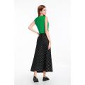 Embroidered Fishtail Style Denim Midi Skirt