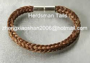 Horse hair bracelet for man , leather bracelet for man
