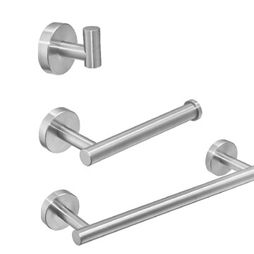 Modern Wall-Mounted Brushed 304 Stainless Steel Hotel Bath Accessory Set