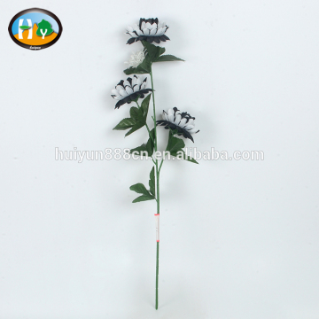 Decorative black and white pattern artificial mum flowers for Halloween Decoration