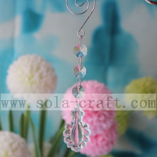 Acrylic Beads And Pendant Linked By Jump Ring Clear Glass Crystal Prism Chandelier Lamp Prism