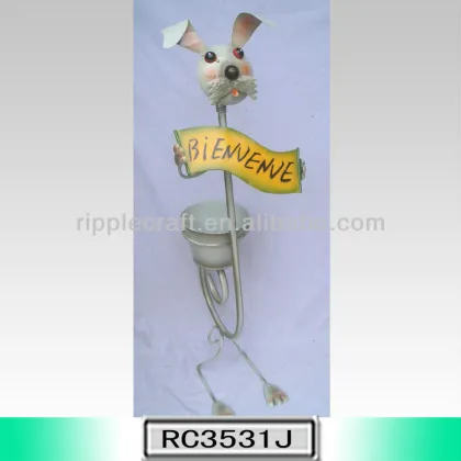 2013 Rabbit Metal Flower Planter Pot