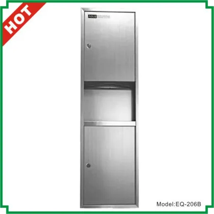 Toilet paper dispenser with waste bin