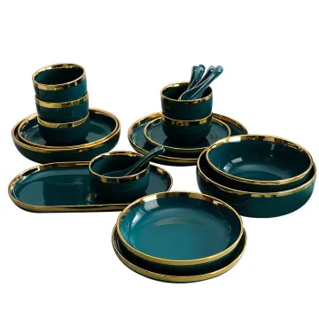 Dark Green Ceramic Dinner Set